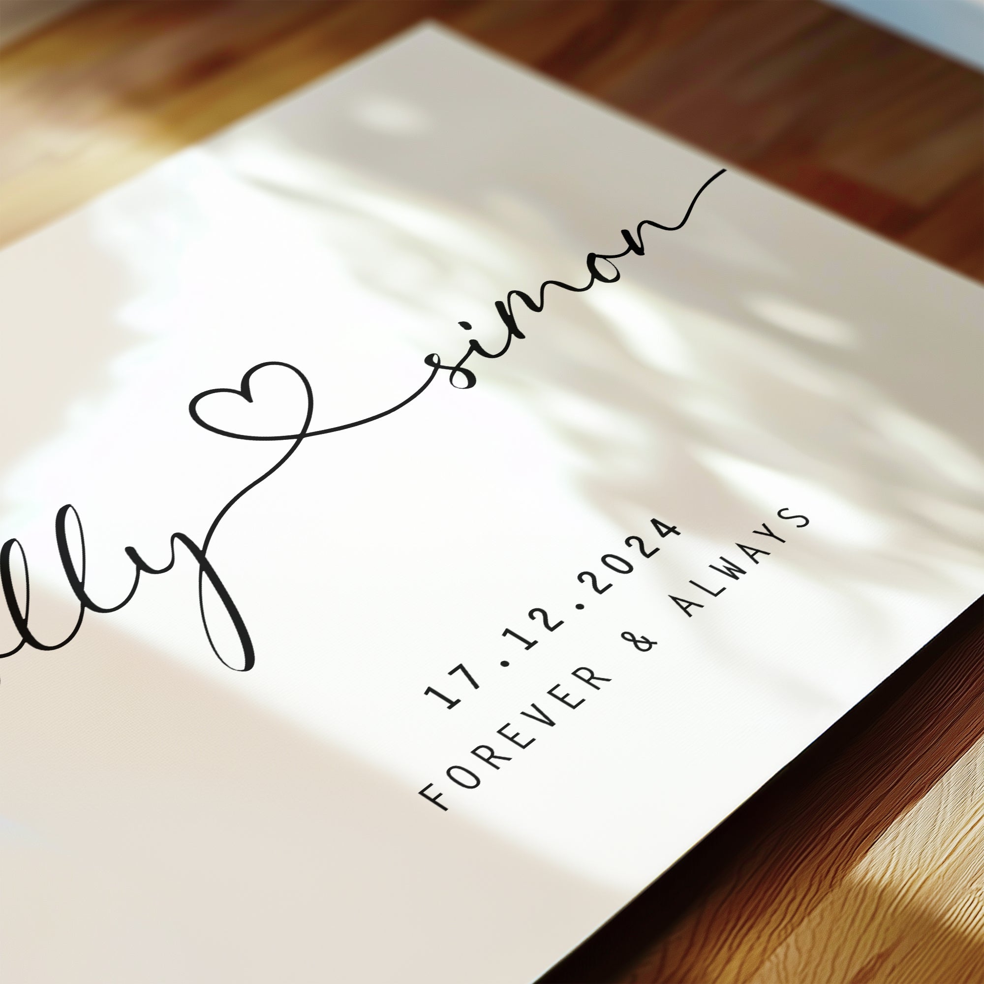 Personalised Heart Linked Names Print