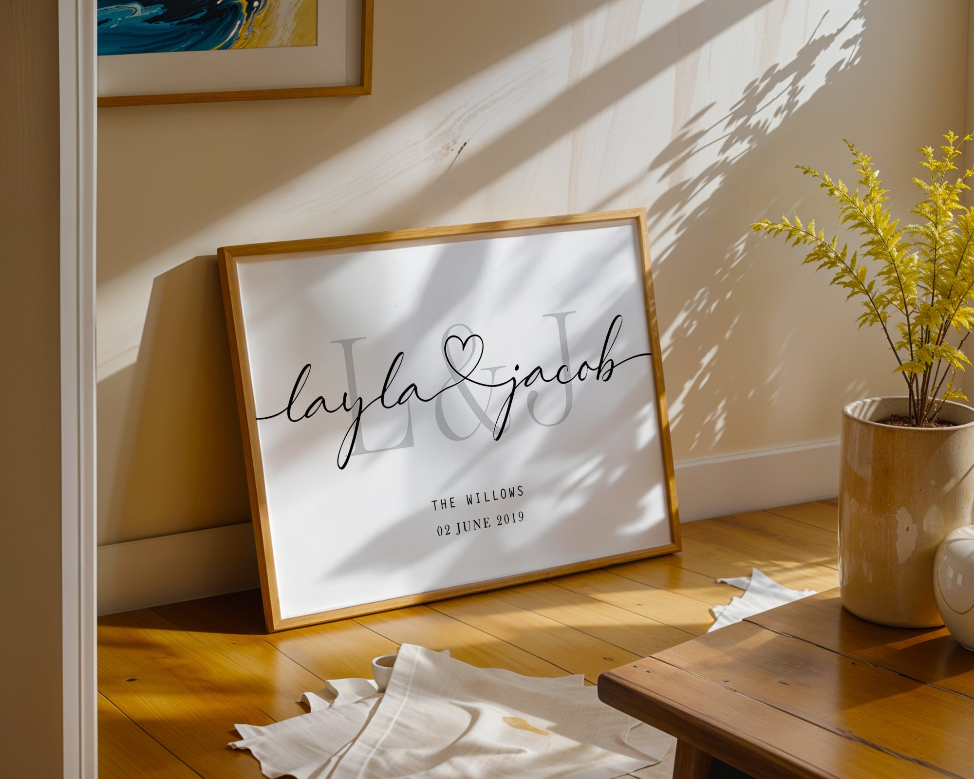 Personalised Heart Linked Names Print