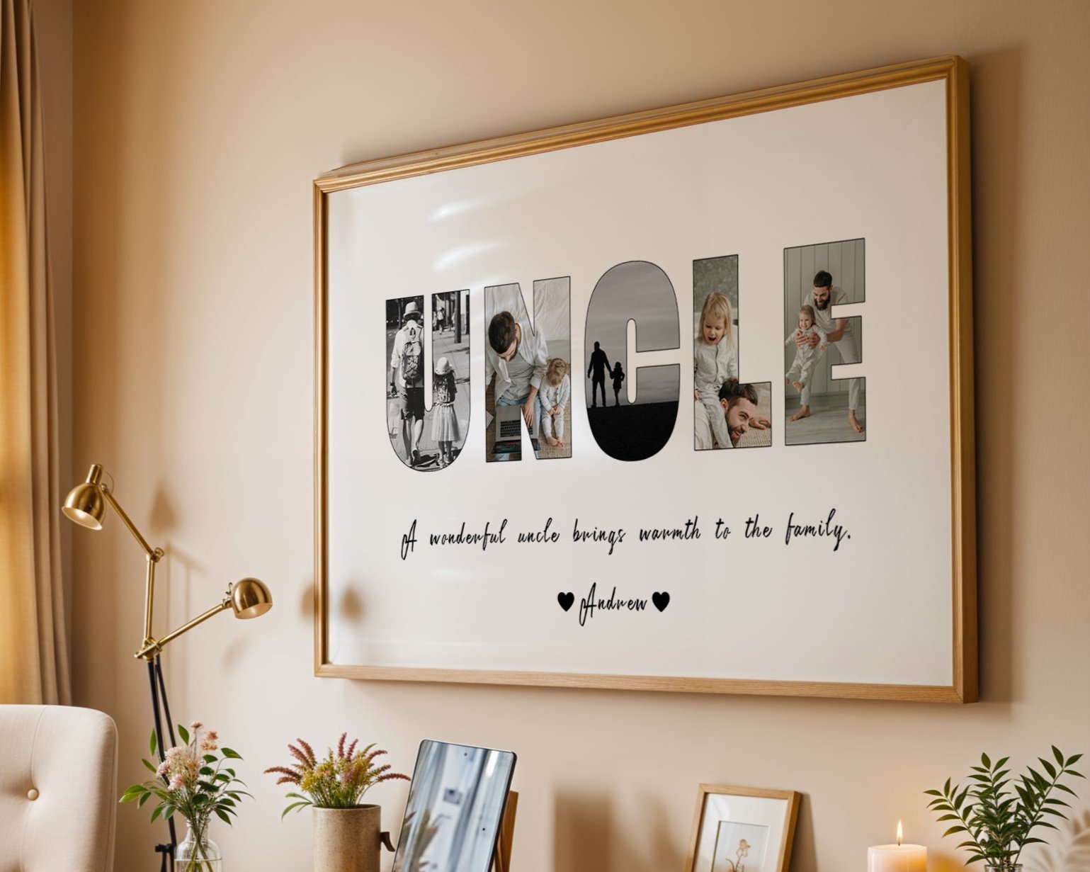 Personalised Uncle Image Collage Print