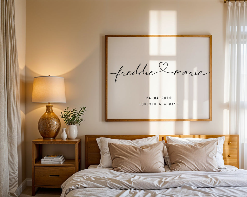 Personalised Heart Linked Names Print