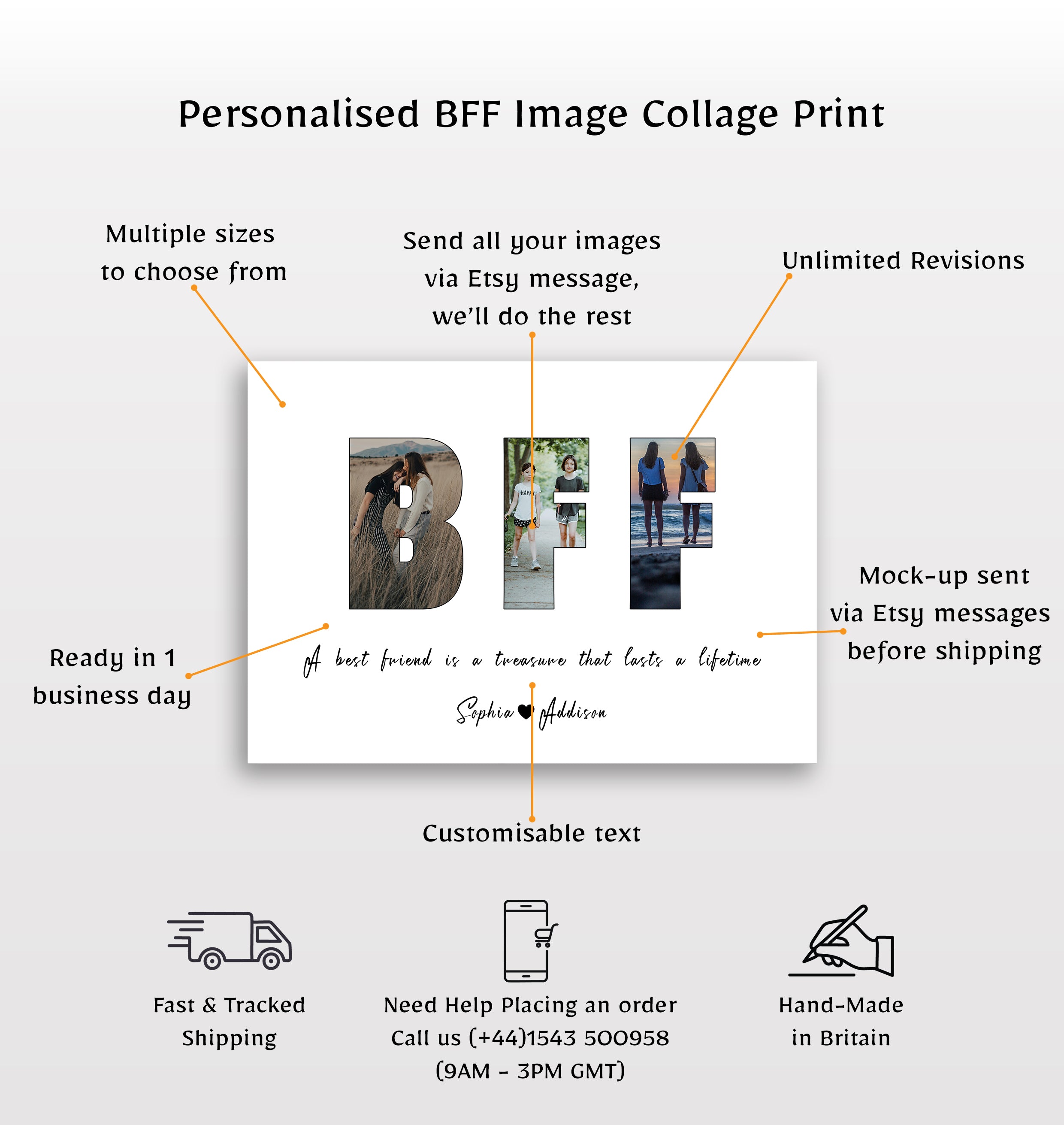 Personalised BFF Image Collage Print