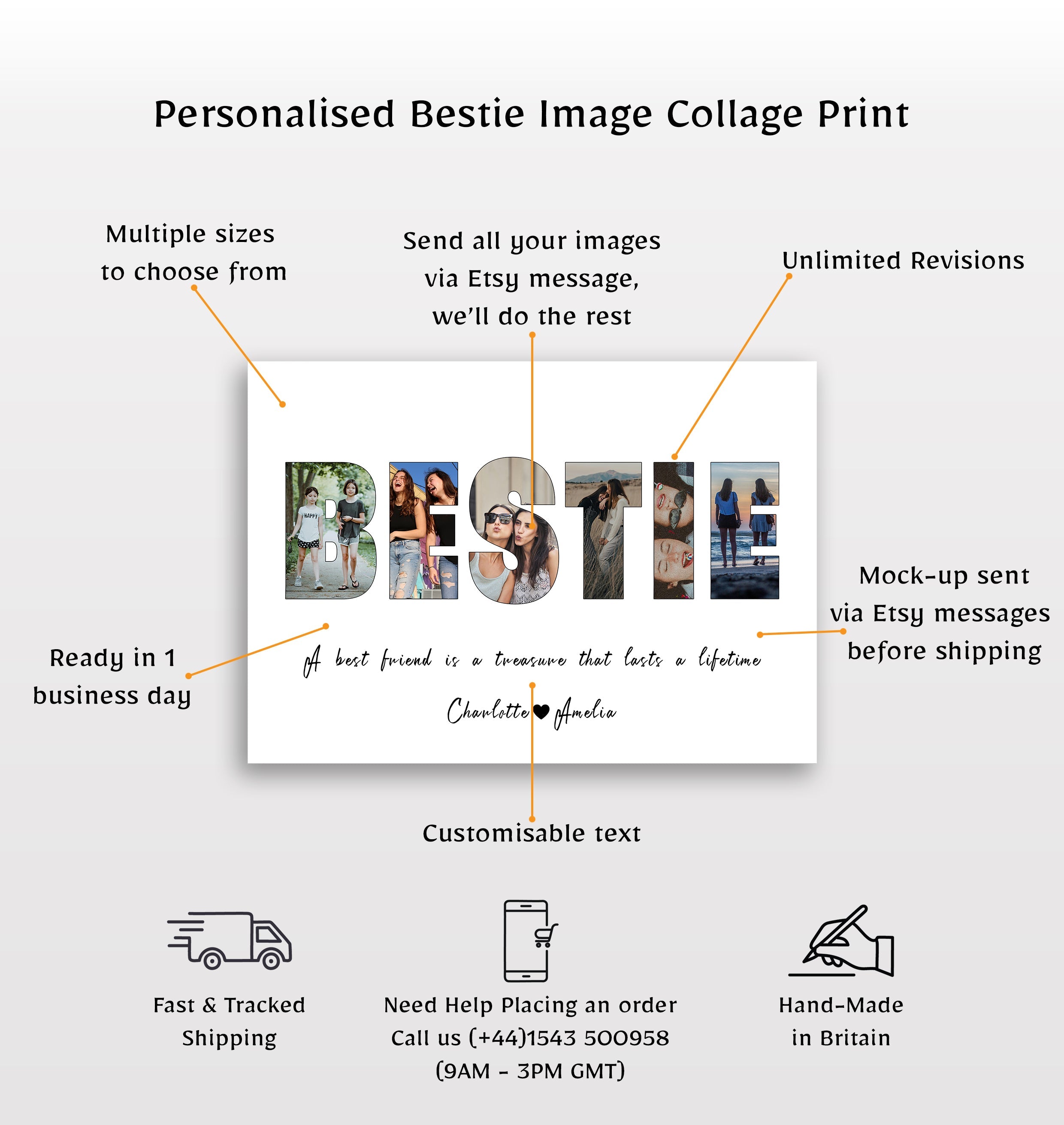 Personalised Bestie Image Collage Print