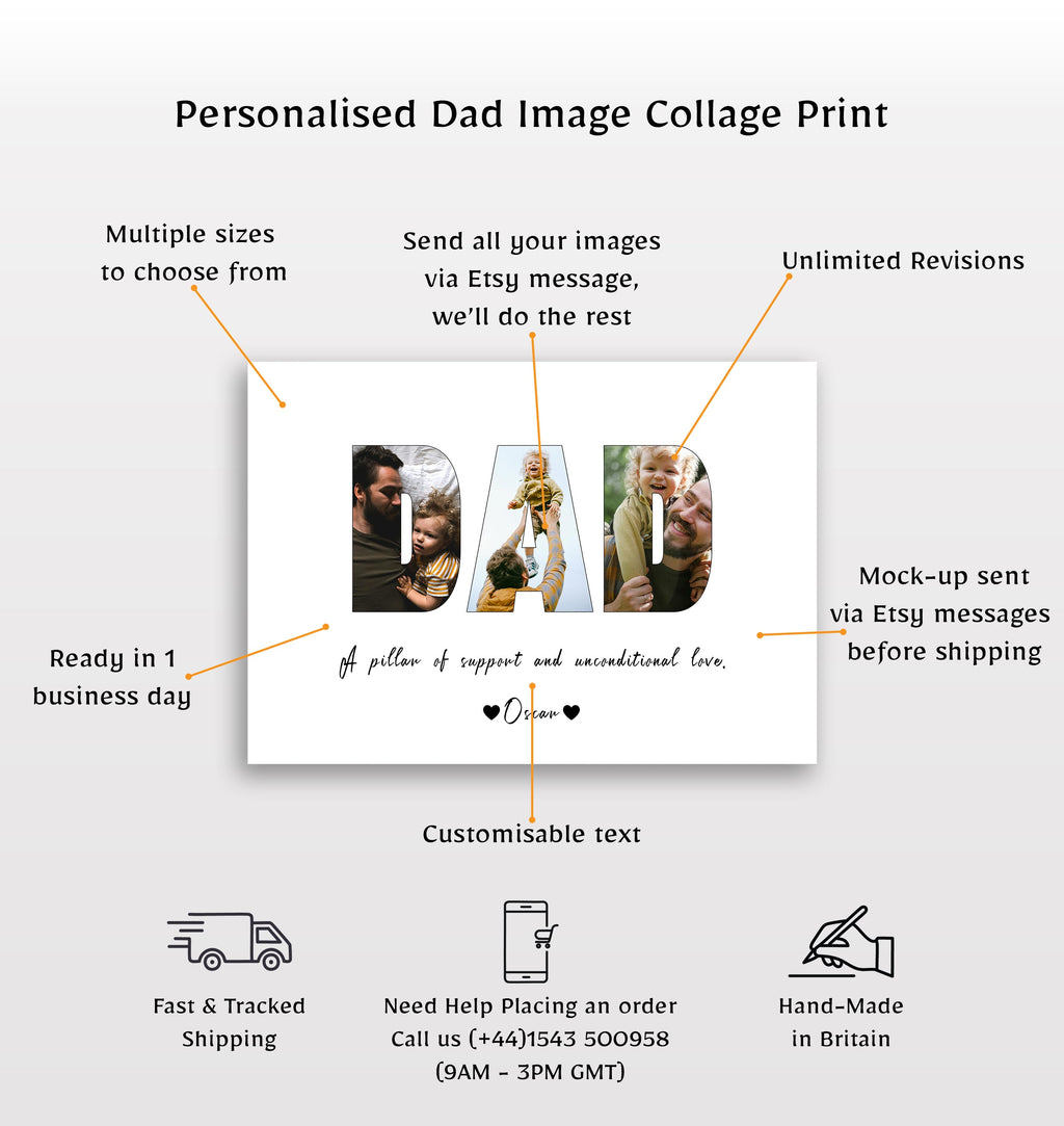 Personalised Dad Image Collage Print