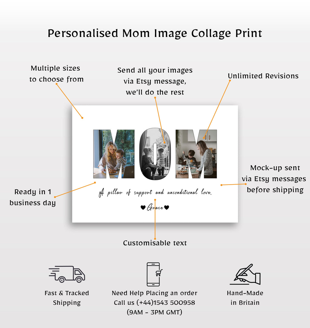 Personalised Mom Image Collage Print