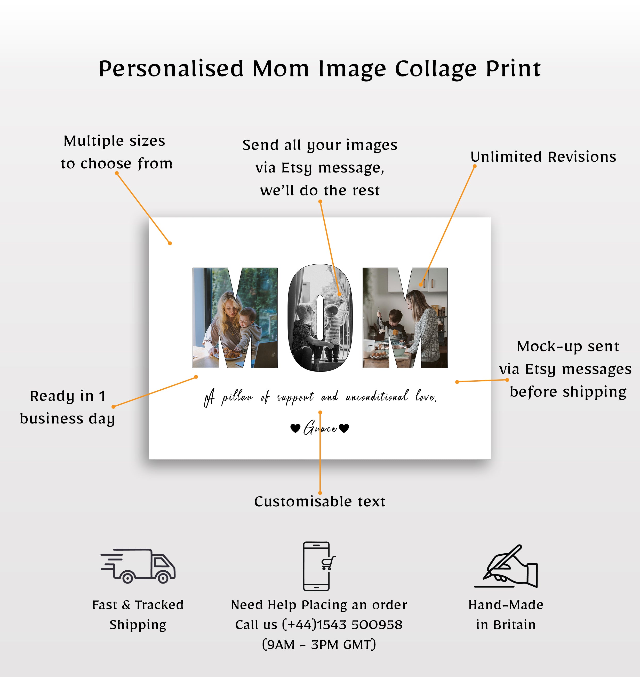 Personalised Mom Image Collage Print
