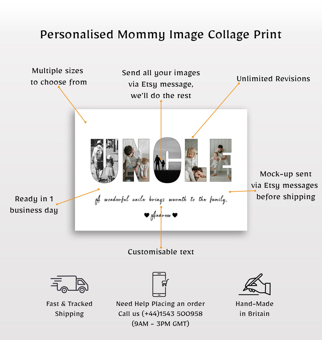 Personalised Uncle Image Collage Print